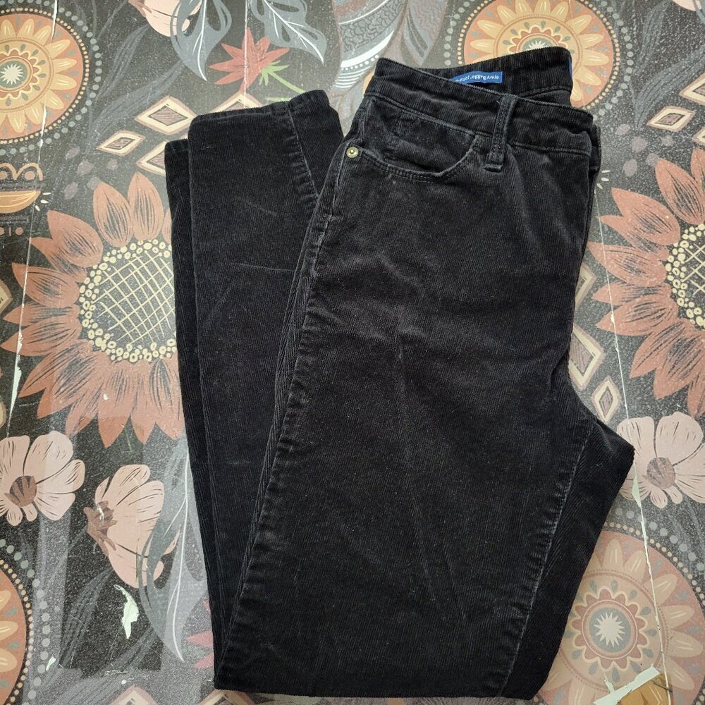 Talbots 2 Petite Black Corduroy High-Waist Jegging Ankle Casual Fall Pants